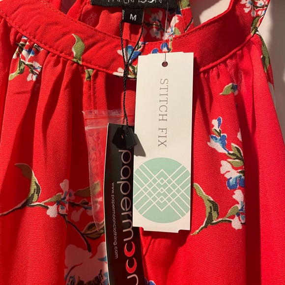 Red keyhole halter blouse from Papermoon Women’s Medium New With Tags - Picture 2 of 5